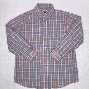Vineyard vines whale button down shirt pastel plaid size 6